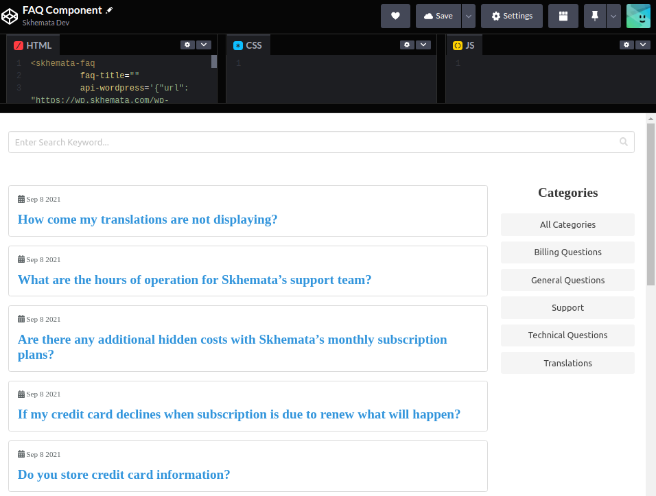 FAQ Component